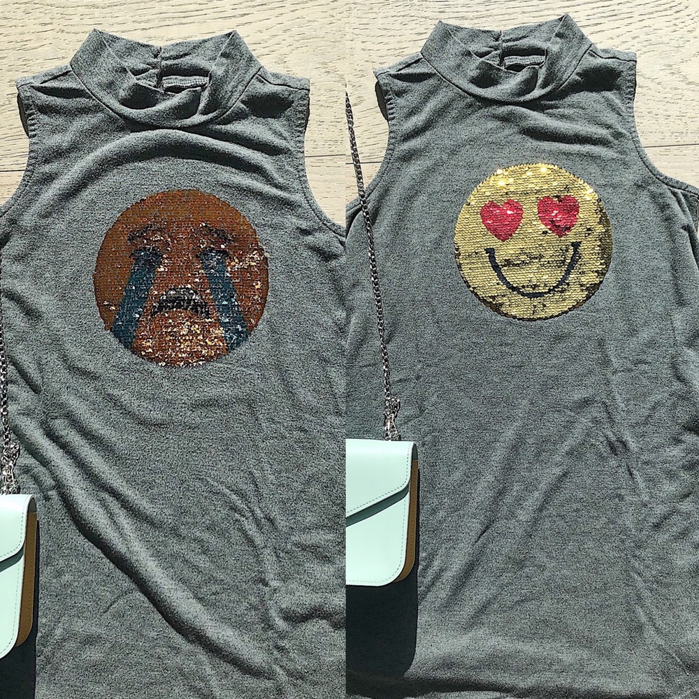 L. O. L. Vintage Gray Reversible Emoji Dress